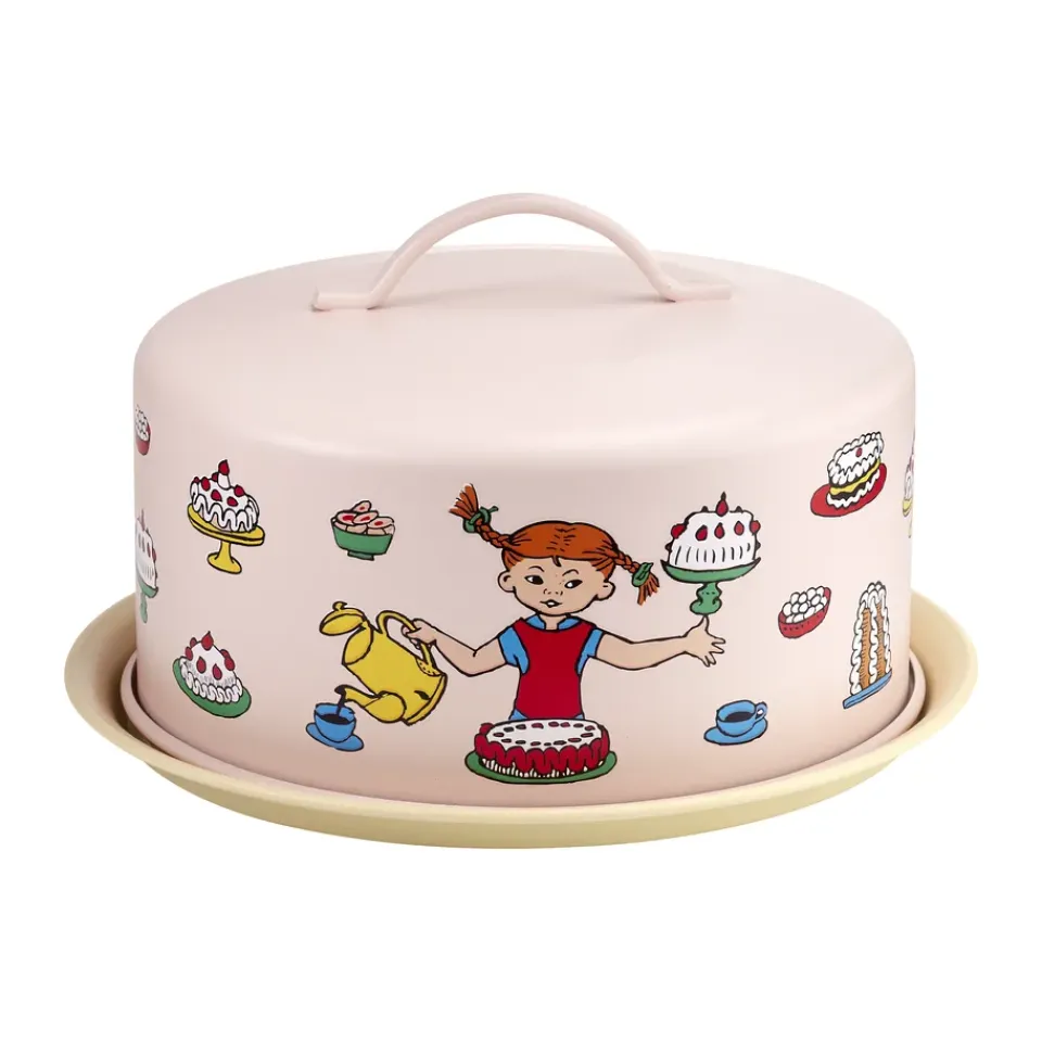 Muurla Pippi cake stand with dome, Birthday Pink Hot
