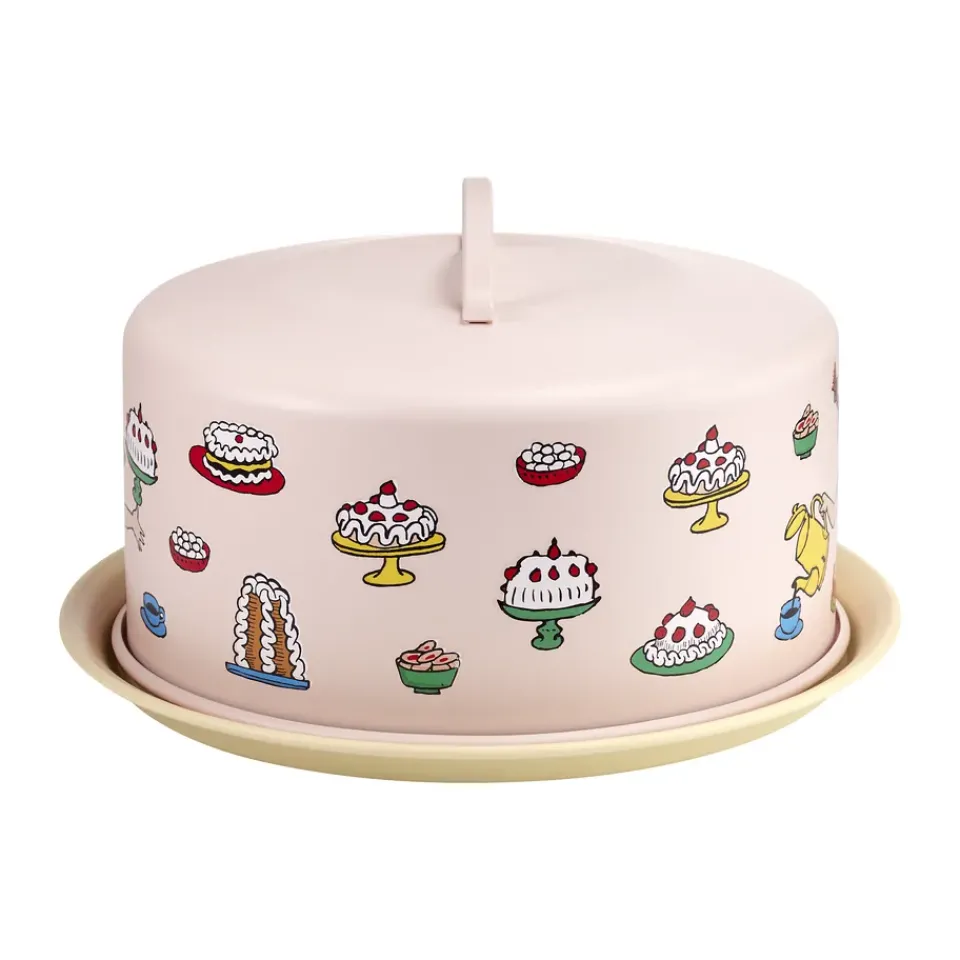 Muurla Pippi cake stand with dome, Birthday Pink Hot
