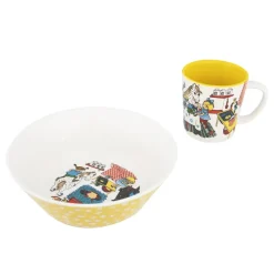 Martinex Pippi children's tableware 2 pieces, White-yellow Multi Clearance