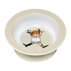 Rätt Start Pippi Cirkus suction cup plate Ø15.5 cm, Beige Multi Discount
