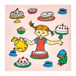 Muurla Pippi napkins 33x33 cm 20-pack, Birthday Pink Sale