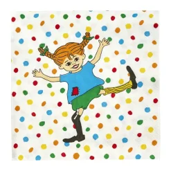 Muurla Pippi napkins 33x33 cm 20-pack, Jumping Jack White Discount