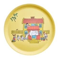 Muurla Pippi serving tray Ø35 cm, Villa Villekulla Yellow New
