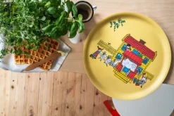 Muurla Pippi serving tray Ø35 cm, Villa Villekulla Yellow New