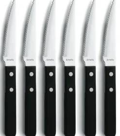 Amefa Pizza Noir barbecue knife 6-pack, Black Hot