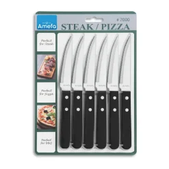 Amefa Pizza Noir barbecue knife 6-pack, Black Hot
