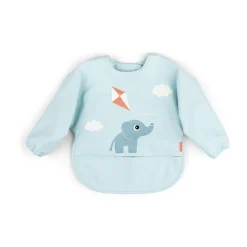 Done by deer Playground bib with sleeve, Blue Hot