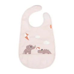 Done by deer Playground bib with velcro, Powder Beige Best