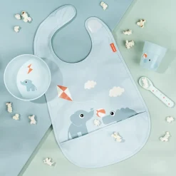 Done by deer Playground foodie first meal serving set 3 pieces, Blue New