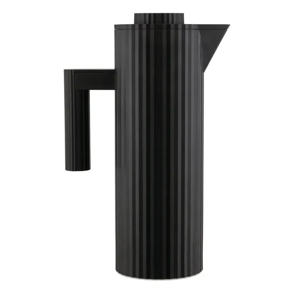 Alessi Plissé thermos jug 1 L, Black Hot