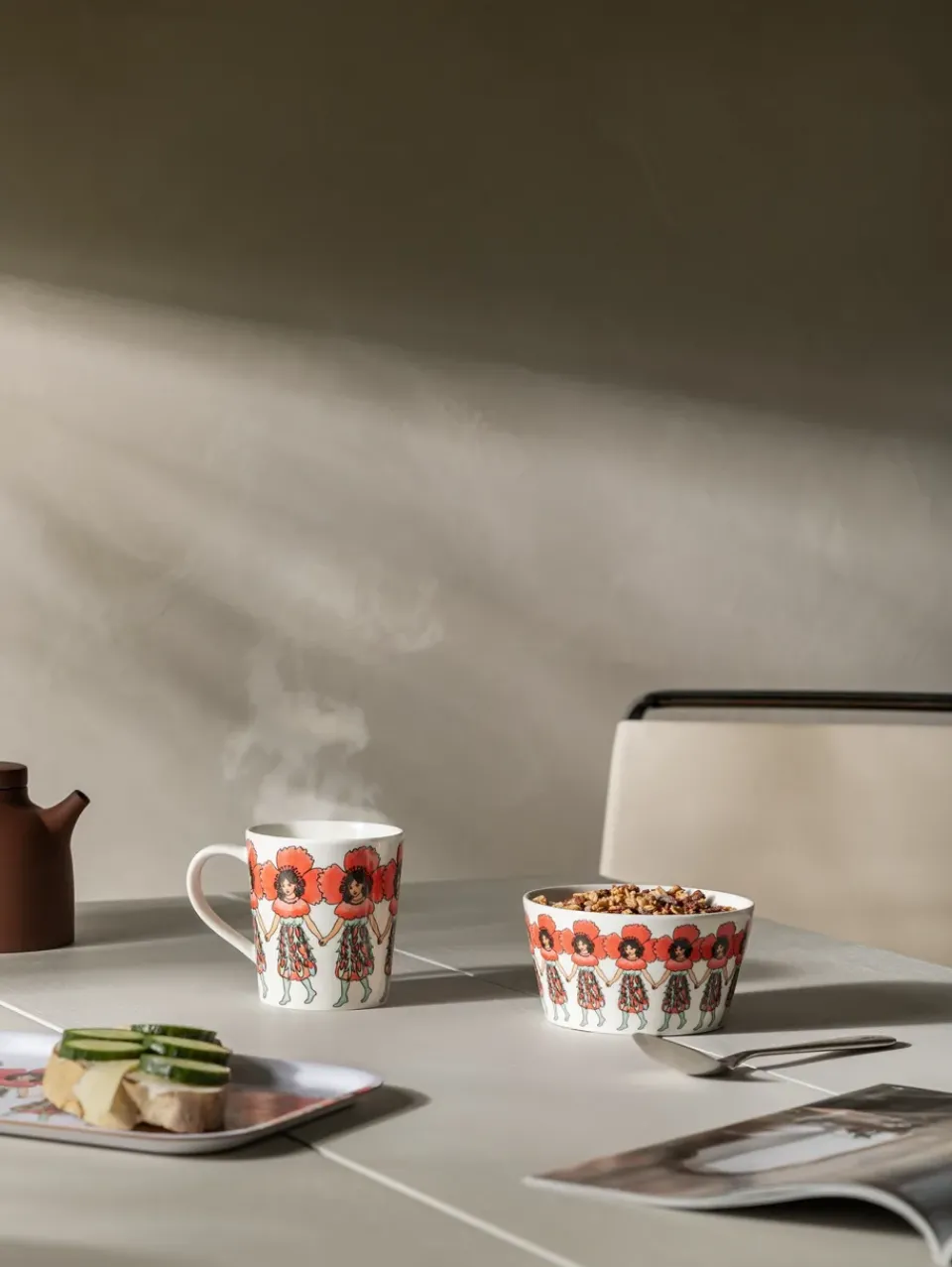 Design House Stockholm Poppy mug with handle, 40cl Red Outlet