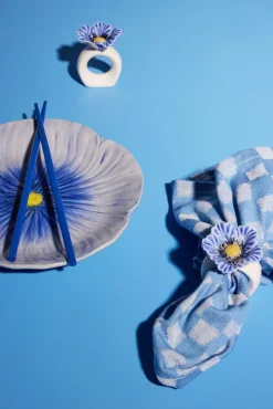 Byon Poppy napkin ring 2-pack, Blue Hot