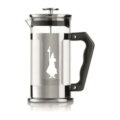 Bialetti Preziosa coffee press 8 cups, Silver-black Silver-colouredBlack Hot