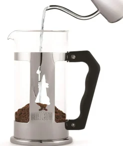 Bialetti Preziosa coffee press 8 cups, Silver-black Silver-colouredBlack Hot