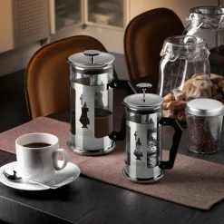 Bialetti Preziosa coffee press 8 cups, Silver-black Silver-colouredBlack Hot