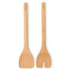 Brabantia Profile salad cutlery, Beech wood Brown New