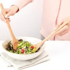 Brabantia Profile salad cutlery, Beech wood Brown New