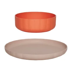 OYOY Pullo plate & bowl 2 pieces, Rose-apricot PinkOrange Online