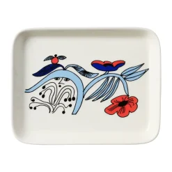 Arabia Puutarhurit plate 15x19 cm, Blue-white-red Multi Clearance