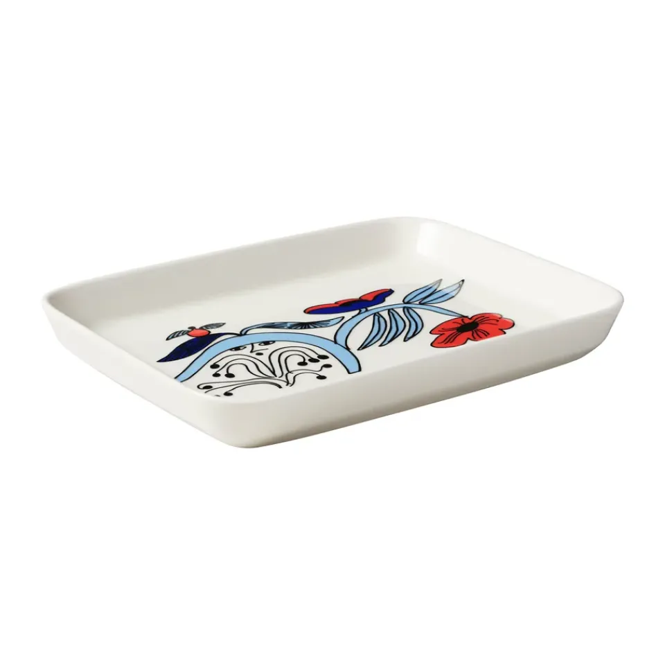 Arabia Puutarhurit plate 15x19 cm, Blue-white-red Multi Clearance
