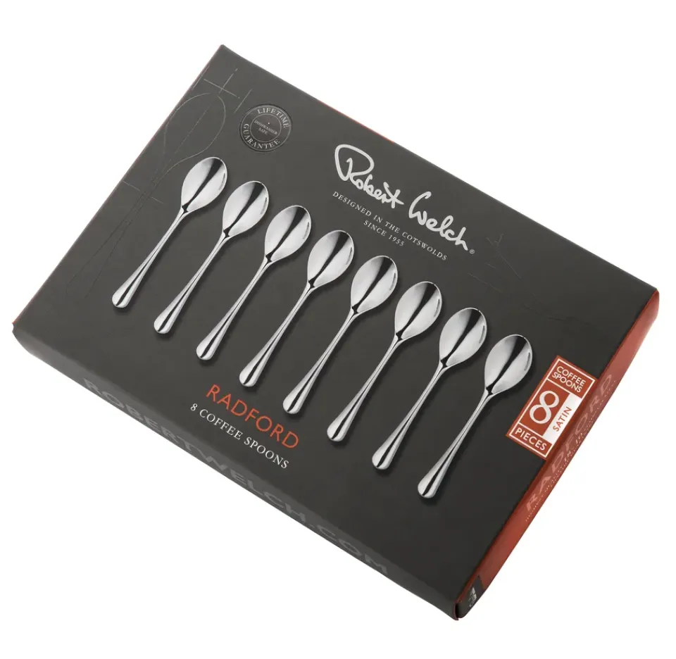 Robert Welch Radford coffee spoon matte 8 pieces, Stainless steel Silver-coloured Clearance