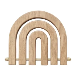 OYOY Rainbow wooden trivet, Nature Beige Clearance