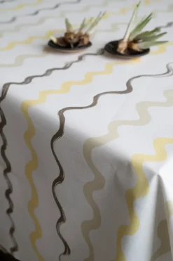 Fine Little Day Randig oilcloth, White-yellow WhiteYellow Sale