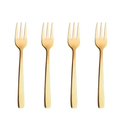 Aida Raw cake fork 4 pieces, gold Gold-coloured Discount