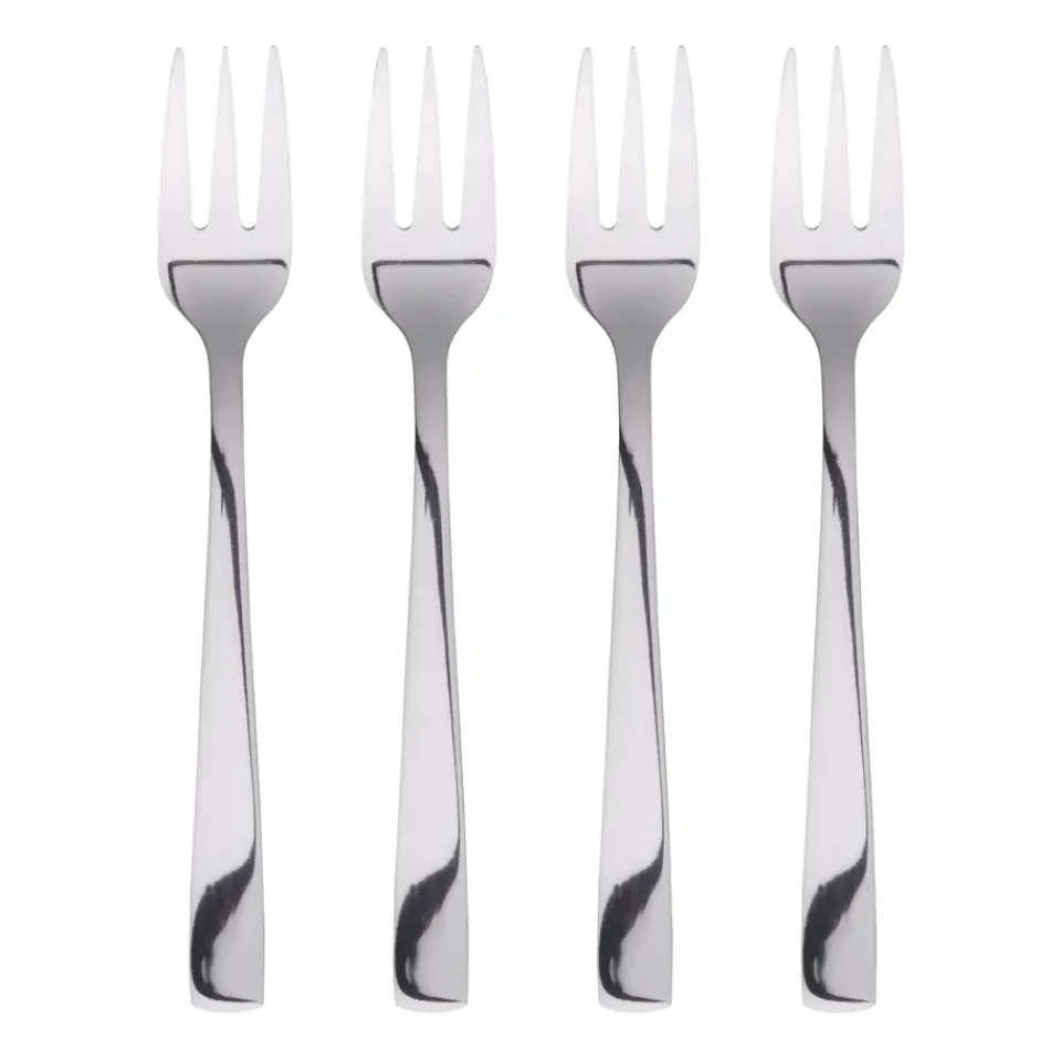 Aida Raw cake fork 4 pieces, Polished stainless steel Silver-coloured Discount