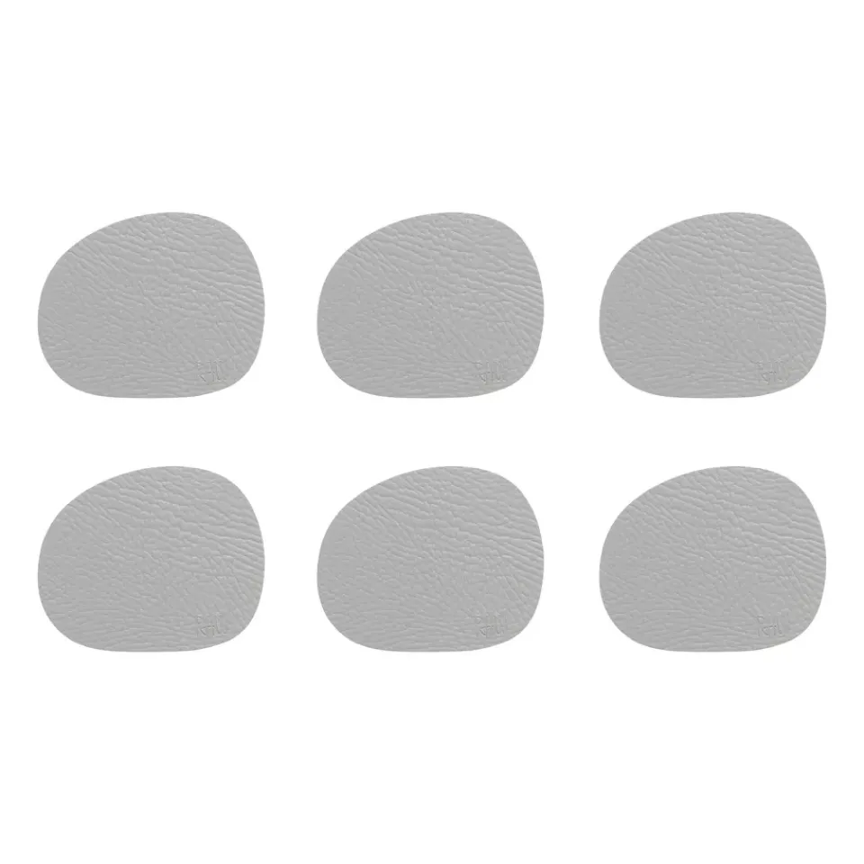 Aida Raw coaster leather 6-pack, Light Grey Outlet