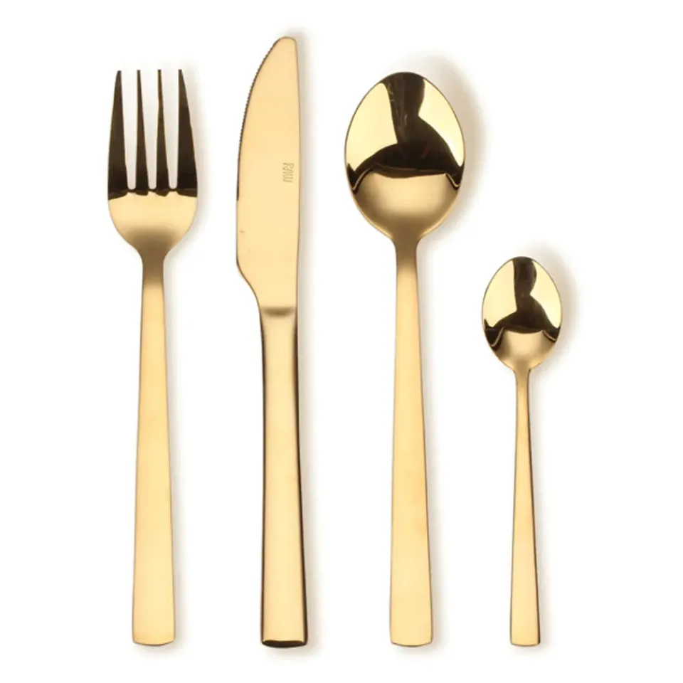 Aida Raw cutlery set 16 pcs, gold Gold-coloured Hot