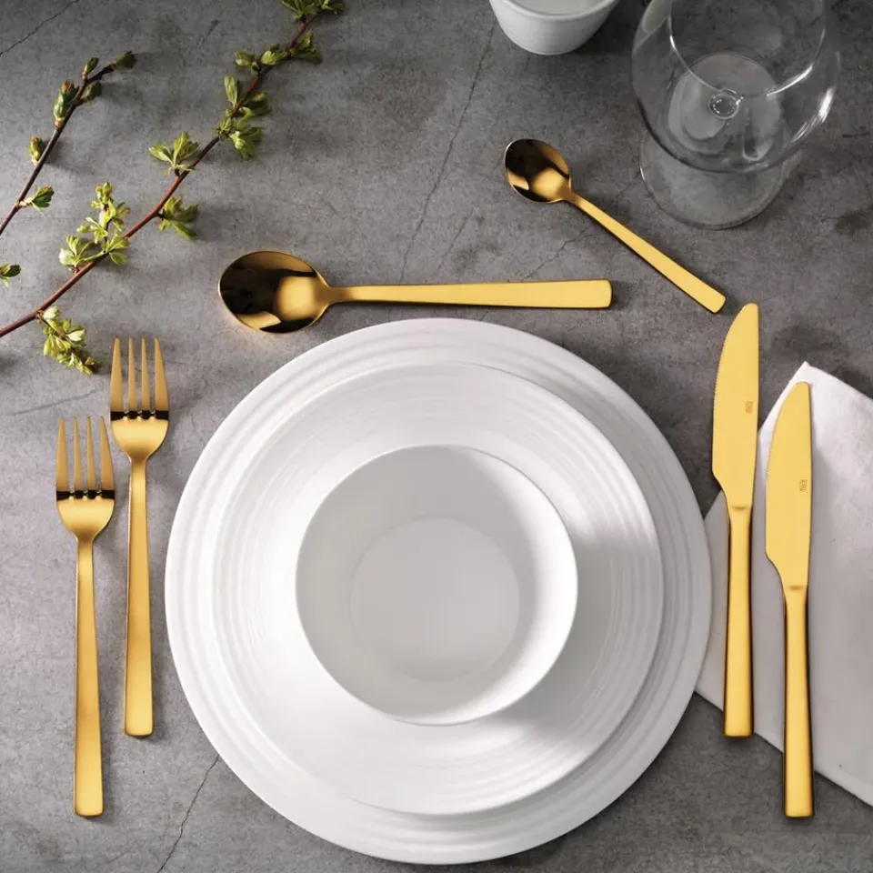 Aida Raw cutlery set 16 pcs, gold Gold-coloured Hot
