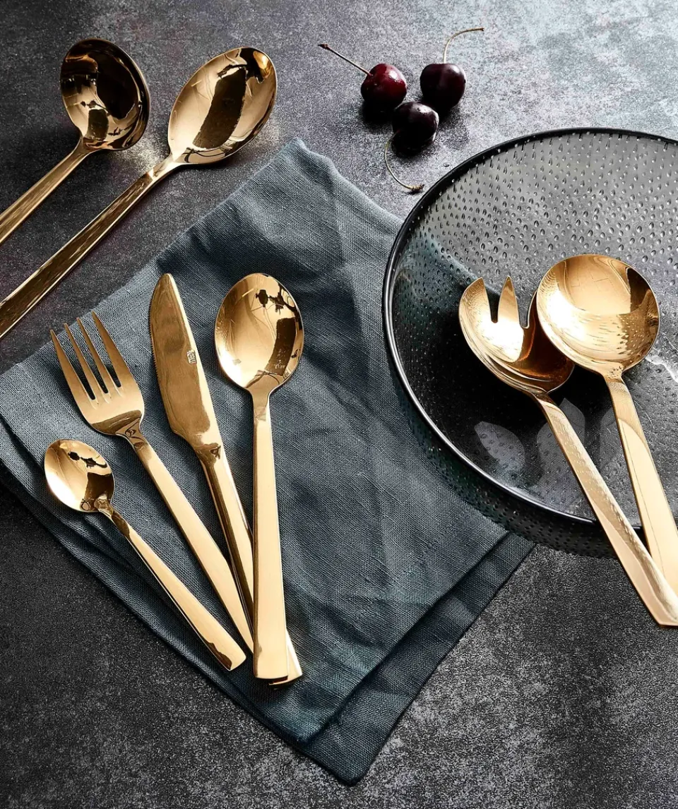 Aida Raw cutlery set 48 pieces, Gold Gold-coloured Hot
