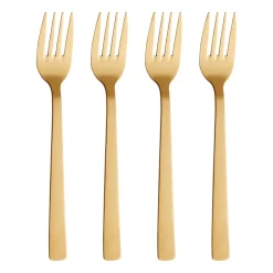 Aida Raw dinner fork 4-pack, Gold Gold-coloured Best