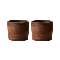 Aida Raw egg cup teak 2-pack, Brown Outlet