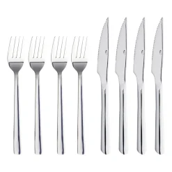 Aida Raw grill cutlery 8 pieces, Polished stainless steel Silver-coloured Outlet