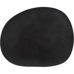 Aida Raw placemat leather, buffalo Black Sale