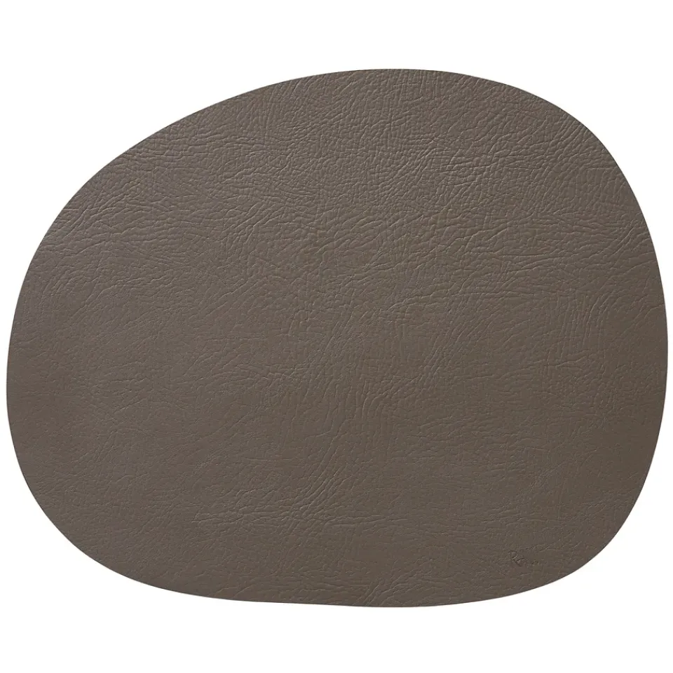 Aida Raw placemat leather, Clay buffalo Grey Best