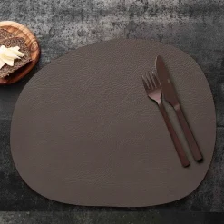 Aida Raw placemat leather, Clay buffalo Grey Best