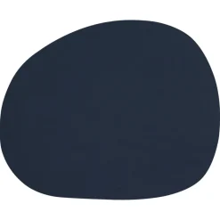 Aida Raw placemat leather, Dark buffalo (dark ) Blue Hot