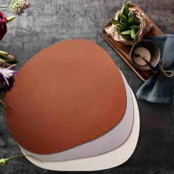 Aida Raw placemat leather, Dusty rose buffalo Grey Online