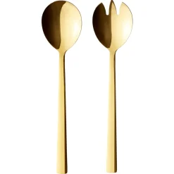 Aida Raw salad cutlery 2 pieces, gold Gold-coloured New