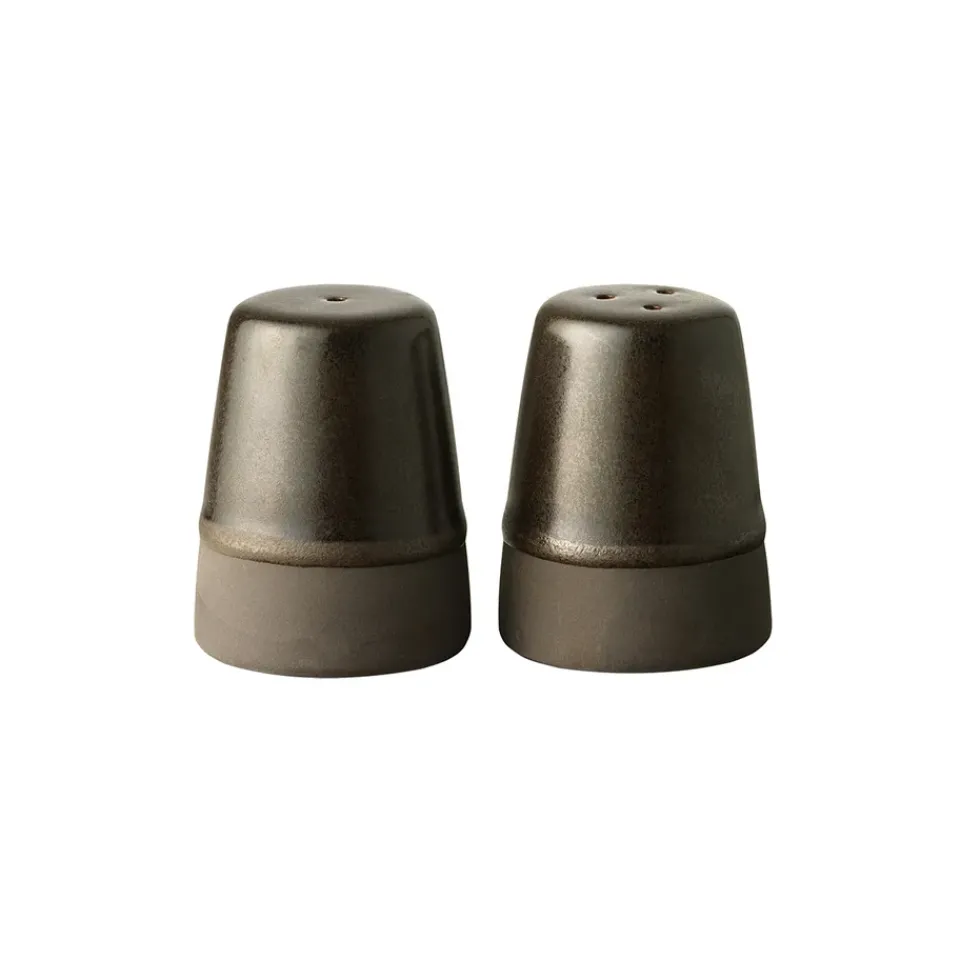 Aida Raw salt and pepper set, metallic Brown Clearance