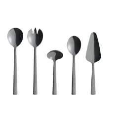 Aida Raw servering cutlery 5 pieces, Black Discount