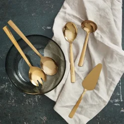 Aida Raw servering cutlery 5 pieces, Gold (shiny) Gold-coloured Outlet