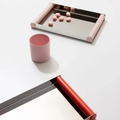 Design Letters Ray tray disco tray 20.5x30 cm, Creole pink-stainless steel Silver-colouredPink New