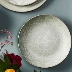 Aida Relief soup plate Ø22 cm, Green Outlet