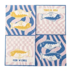 Bloomingville Remy paper napkin 20-pack, Blue Hot