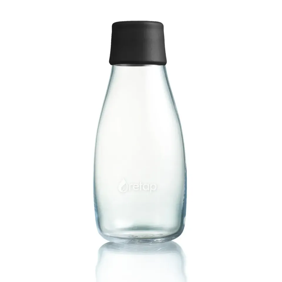 Retap glass bottle 0.3 l, Black Clearance