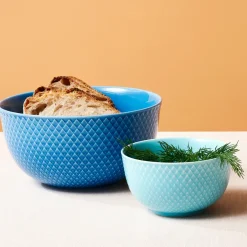 Lyngby Porcelæn Rhombe bowl 32 cl, Turquoise